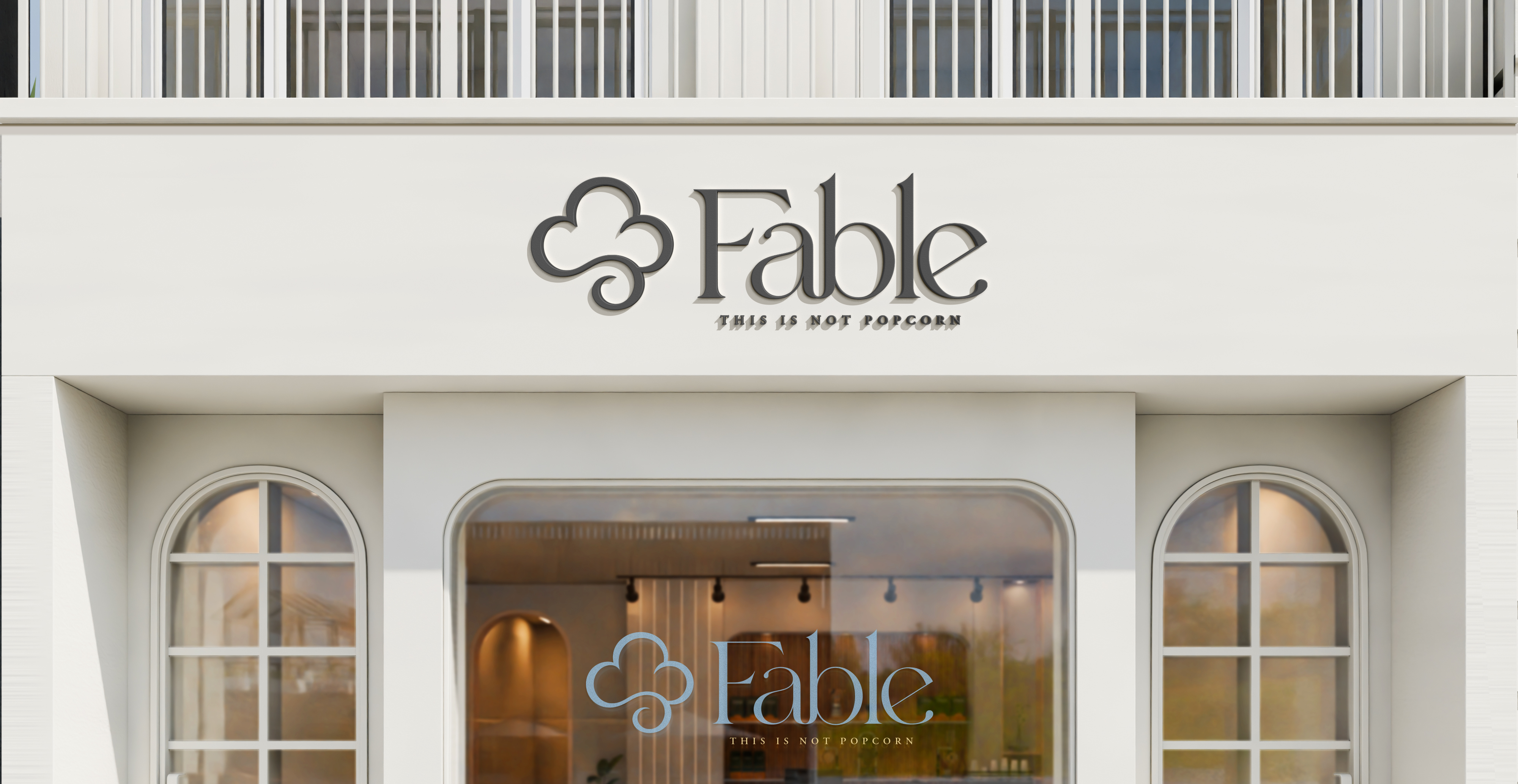 The Fable boutique — a cream storefront with arched windows and the Fable logo above the door